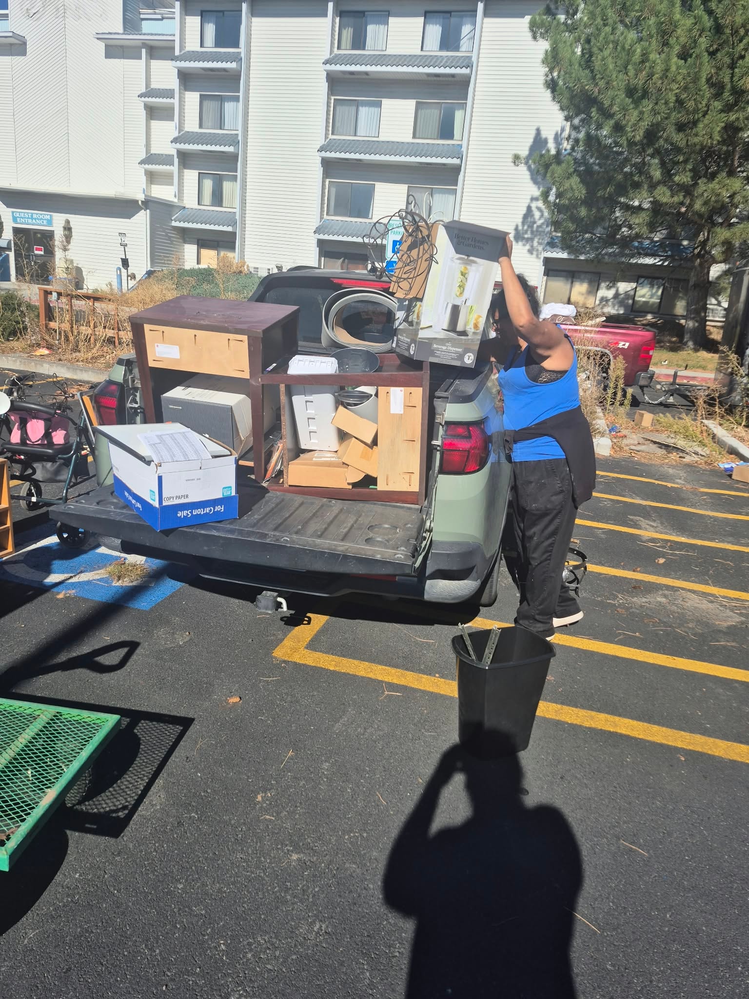 Loading household goods for delivery